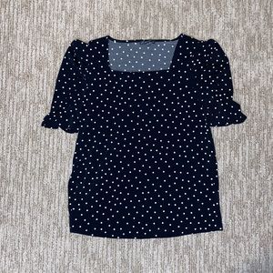 Adriana Papell black polka dot shirt